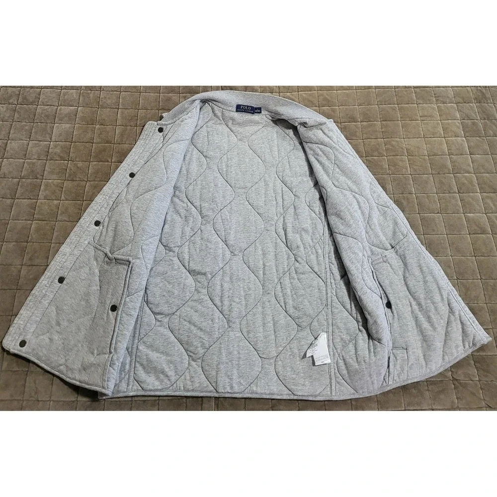 Polo Ralph Lauren Quilted Full Zip Vest Gray Old Money Men's Size Large